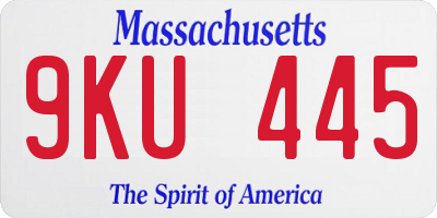 MA license plate 9KU445