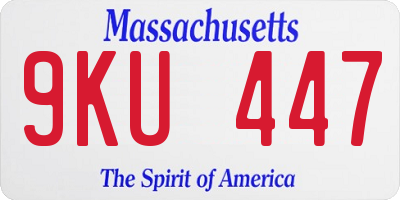 MA license plate 9KU447