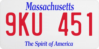 MA license plate 9KU451