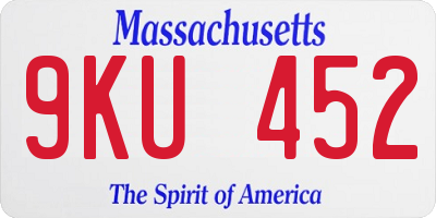 MA license plate 9KU452