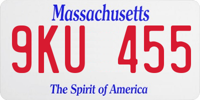 MA license plate 9KU455