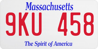 MA license plate 9KU458