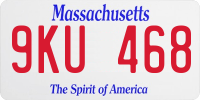 MA license plate 9KU468