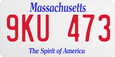 MA license plate 9KU473