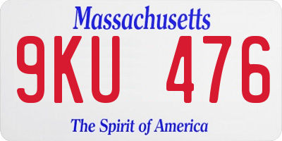 MA license plate 9KU476