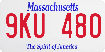MA license plate 9KU480