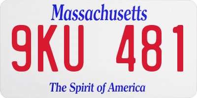 MA license plate 9KU481