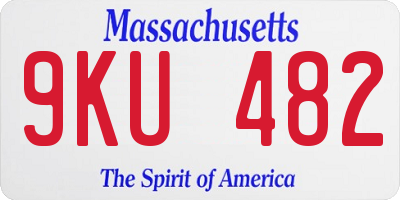 MA license plate 9KU482