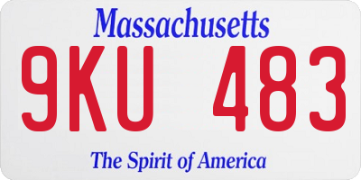 MA license plate 9KU483