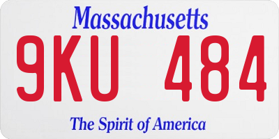 MA license plate 9KU484