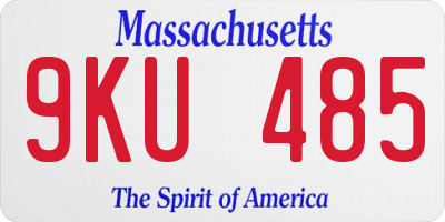 MA license plate 9KU485