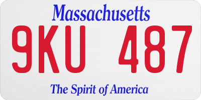 MA license plate 9KU487