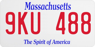 MA license plate 9KU488