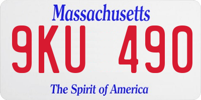 MA license plate 9KU490