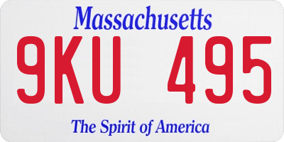MA license plate 9KU495