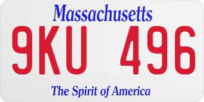 MA license plate 9KU496