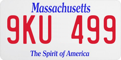 MA license plate 9KU499