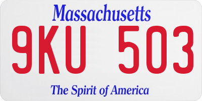 MA license plate 9KU503