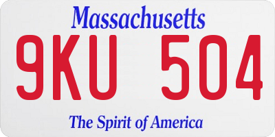 MA license plate 9KU504