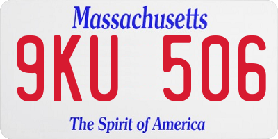 MA license plate 9KU506