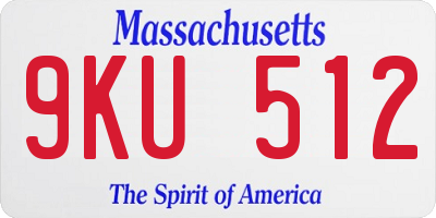 MA license plate 9KU512