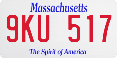 MA license plate 9KU517