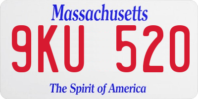 MA license plate 9KU520