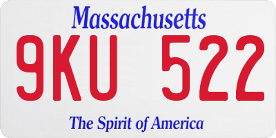 MA license plate 9KU522