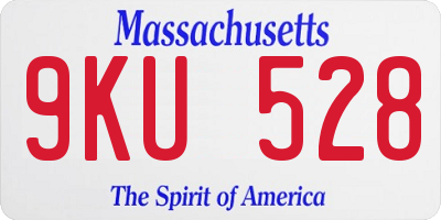 MA license plate 9KU528