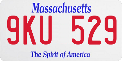 MA license plate 9KU529