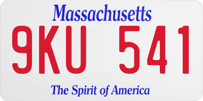 MA license plate 9KU541