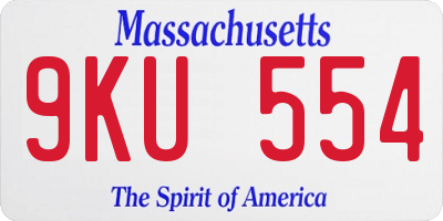 MA license plate 9KU554
