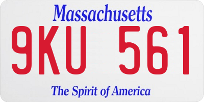 MA license plate 9KU561