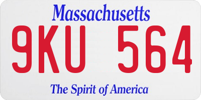 MA license plate 9KU564