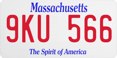MA license plate 9KU566