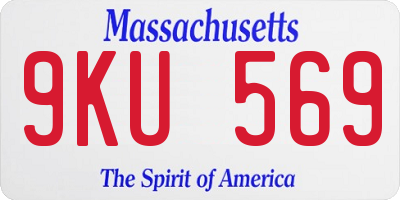 MA license plate 9KU569