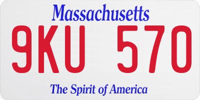 MA license plate 9KU570