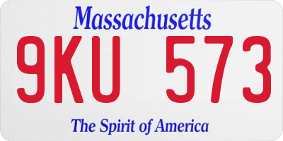 MA license plate 9KU573