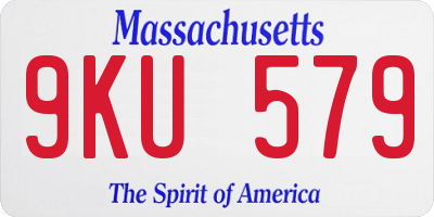 MA license plate 9KU579