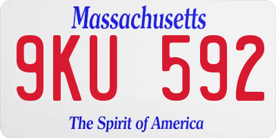 MA license plate 9KU592