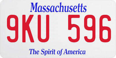 MA license plate 9KU596