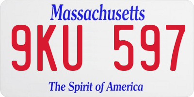 MA license plate 9KU597