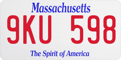 MA license plate 9KU598