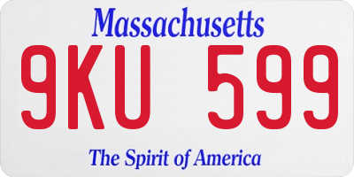 MA license plate 9KU599