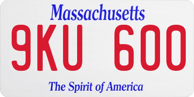 MA license plate 9KU600