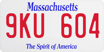 MA license plate 9KU604