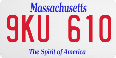 MA license plate 9KU610
