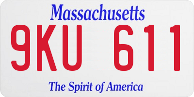 MA license plate 9KU611