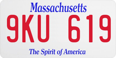 MA license plate 9KU619