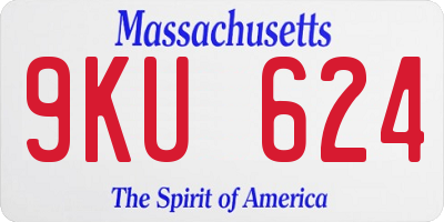 MA license plate 9KU624